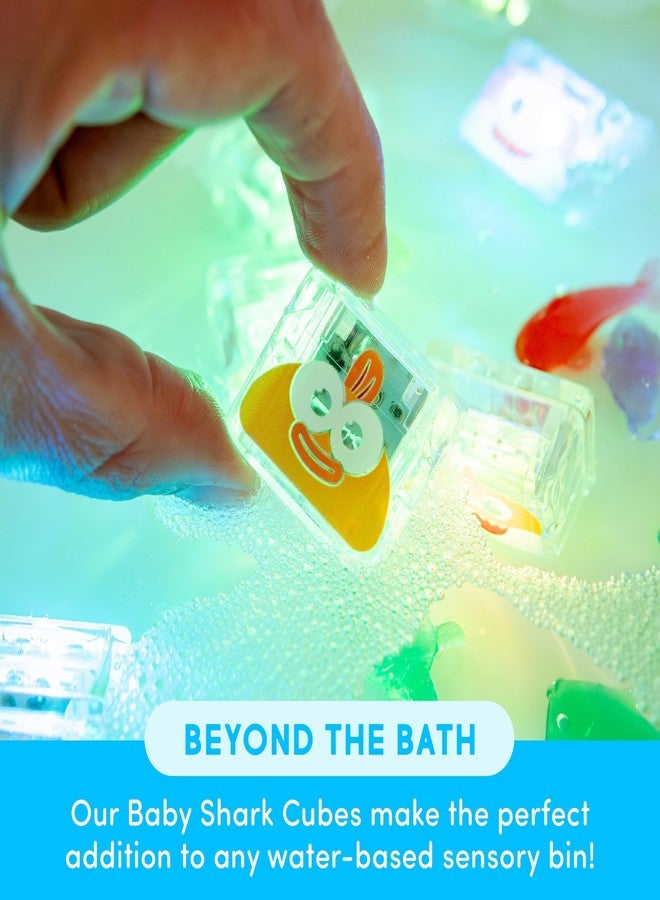 Glo Pals x Baby Shark Water-Activated Light-Up Cubes for Bathtime and Sensory Play - Includes 6 Reusable Light-Up Cubes - Sensory Bath Toys and Glowing Bath Cubes for Kids and Toddlers - Image 5
